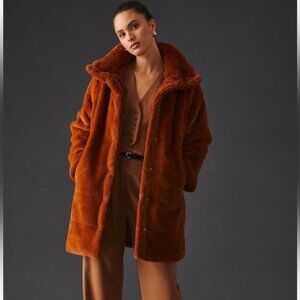 NVLT NWT Faux Fur Puffer Coat - Cognac Size Medium MSRP $200